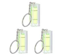 SHINEOFI 3pcs Mini Acrylic Bubble Spirit Level Keyring Set, Portable Horizontal Pocket Levels for Precise Measurement and Tool Layout, Green Compact Key Chain for On-The-go Use