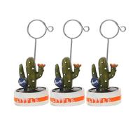 SHINEOFI 3pcs Mini Cactus Shape Memo Clips Set, Creative Table Number Holders and Photo Card Clips for Office Desk Decor and Party Supplies Assorted Style
