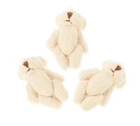 SHINEOFI 3pcs Mini Jointed Bear Dolls Plush Stuffed Bear Doll Accessories DIY Clothing Ornaments for Handmade Craft Lightweight PP Cotton Material Cute for Creative Sewing