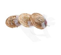 SHINEOFI 3pcs Mini Woven Hat for Small Animals, Lightweight and Breathable Bamboo and Gauze Material, Cute Mini Hat with Elastic Strap, for Parrots and Birds at Festive Occasions and Photo