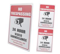 SHINEOFI 3pcs No Trespassing Retro Metal Tin Signs for Farmhouse Garage Wall Decor Vintage Camera-inspired Warning Posters Rustic Kitchen Bar Art Metal Wall Hanging