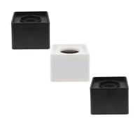 SHINEOFI 3Pcs Portable Microphone Logo Station Set, Square ABS Interview Mic Flag Cube for Desktop Microphone Stand, Black and White Interview Logo Boxes for Host and Reporter