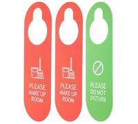 SHINEOFI 3Pcs PVC Hotel Door Hanging Signs Double-Sided Do Not Disturb and Please Clean Door Handle Hangers for Room Privacy and Reminder Use