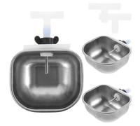 SHINEOFI 3pcs Rabbit Water Drinking Bowl Automatic Water Dispenser Stainless Steel Large Capacity Easy to Install for PET Cage Supply for Rabbits