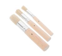 SHINEOFI 3pcs Round Bristle Stencil Paint Brush Set with Wooden Handles for Boys and Girls Diy Arts and Crafts, Chalk Wax Paint Brushes Suitable for Acrylic and Oil Painting