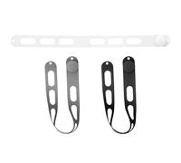 SHINEOFI 3pcs Silicone Lid Strap Set for Pot and Cooker Lids, Reusable Elastic Self-lock Silicone Holder Bands in Black, Grey, and White for Kitchen and Food Storage Organization