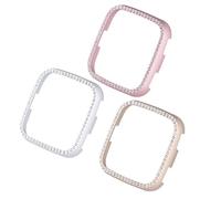 SHINEOFI 3pcs Smart Watch Shell Creative Inlaid Protective Case Drop Resistance Cover Compatible for Popular Fitness Smartwatches Everyday Use