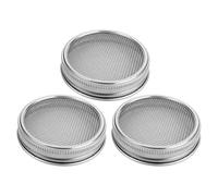 SHINEOFI 3pcs Sprouting Lids Jar Strainer Germination Tool 86mm Stainless Steel Food-grade Mesh Easy to Clean Silver for Gardening Enthusiasts Home Vegetable Gardens