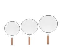 SHINEOFI 3pcs Stainless Steel Oil Splatter Guard Set 25cm 29cm 33cm Fine Mesh Kitchen Splash-Proof Covers for Household Cooking Protection