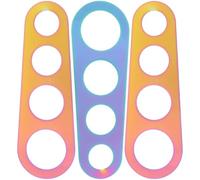 SHINEOFI 3pcs Stainless Steel Spaghetti Measuring Tool 4 Holes Pasta Portion Control Ruler Kitchen Gadget for Accurate Noodle Measurement and Cooking