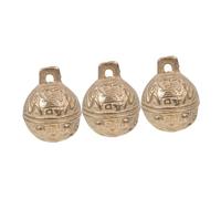 SHINEOFI 3pcs Vintage Mini Copper Pet Bells with Tiger Head Design Portable Small Bells for Dog and Cat Collars Clear Melodious Sound for DIY Wind Chimes and Feng Shui Craft Projects