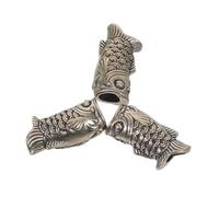 SHINEOFI 3pcs Vintage Pure Metal Koi Fish Pendant Charm for DIY Necklace Bracelet Making Lightweight Parachute Cord Bead Lanyard Beads Keychain Accessories with Antique Aesthetic