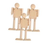 SHINEOFI 3pcs Wooden Robot Mannequin Large Art Model with Flexible Joints for DIY Painting and Sketching Educational Drawing Figure Puppet