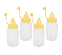 SHINEOFI 4 Pcs Mini Condiment Squeeze Bottles Set Mini Condiment Squeeze Bottles Set Small Yellow for Packed Lunch Packed Lunch and Outdoor Bbq Outdoor Bbq