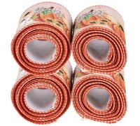 SHINEOFI 4 Rolls Thanksgiving Box Packing Ribbons White Cloth Material with Iron Wire, Wide Usage and Can be Cut to Length, for Craft Works and Holiday Wrapping