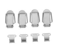 SHINEOFI 4 Sets Stainless Steel Right Angle Tension Clasp Spring Loaded Toggle Latch for Boxes Drawers Cabinets Easy to Use Locking Buckle with Smooth Surface for Secure Storage