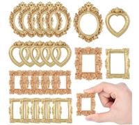 SHINEOFI 40Pcs Mini Photo Frames Antique Resin Picture Frame Set for Diy Tabletop and Wall Display Photography Prop Manicure Photo Frame Christmas Decor