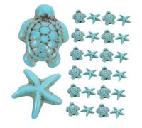 SHINEOFI 40pcs Turtle Straight Hole Beads Spacer Beads Sea Turtle Kit Bracelet Charms Star Fish for Bracelet Making Summer Hawaii Charm Women Handmade Craft