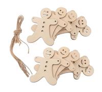 SHINEOFI 40pcs Unfinished Wood Gingerbread Man Ornaments Slices DIY Blank Wooden Hanging Tags for Christmas Crafting Seasonal Holiday Decor Embellishments