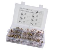 SHINEOFI 42pcs Adjustable Wire Hose Clamp Iron Hose Clamp with Plated Surface Corrosion Resistant Great Clamping Force for Industrial and Home Use