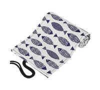 SHINEOFI 48-Slot Canvas Pencil Roll Wrap Organizer for Artists, Portable Cotton-Linen Pencil Storage Pouch Saury Pattern, Suitable for Drawing and Coloring Supplies