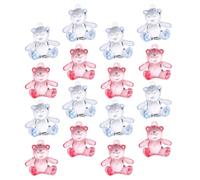 SHINEOFI 48pcs Acrylic DIY Bear Charms Adorable Mini Handmade Decorations for Baby Shower Party Favours and Jewelry Making Accessories in Pink and Blue