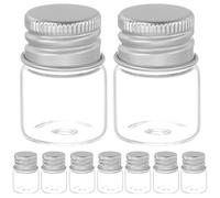 SHINEOFI 48pcs Tiny Glass Bottles Aluminum Caps Small Airtight Empty Bottles for Essential Oils and Travel
