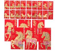 SHINEOFI 48pcs Zodiac Red Envelope Vietnamese Spring Festival Zodiac Horse Money Packets Spring Festival Money Pockets New Year Hong Bao 2026 Lucky Envelopes Asian Red Paper