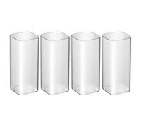 SHINEOFI 4pcs 350ml Large Capacity Square Glass Cups Set, Multi-Function Whiskey, Coffee and Water Drinking Tumblers for Home and Bar Use