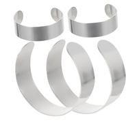 SHINEOFI 4pcs Adjustable Stainless Steel Bracelet Inner Cores for DIY Leather Crafts Cuff Blanks for Wristbands for Handmade Jewelry and Custom Bangle Making