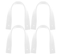 SHINEOFI 4Pcs Artificial Leather Wall Hooks Strap for Hanging Signs, Wedding and Party Decoration Mounts, White Square-Tail PU Sign Holders for Home Storage and Wall Organization