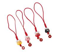 SHINEOFI 4Pcs Ceramic Fortune Cat Phone Strap Durable Hanging Ornament Accessories for Phones and Gadgets Craftsmanship Friends and Family