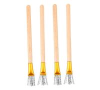 SHINEOFI 4pcs Clay Sculpting Tool with Rust Metal Wire Brushes and Ergonomic Wooden Handles for Detailed Pottery Modeling Suitable for Professional Artists and Hobbyists
