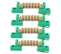 SHINEOFI 4pcs Copper Ground Bus Bar Terminal Block Electrical Neutral Strip for Distribution Box Heat-resistant High Conductivity Copper Strip for Residential Commercial Industrial Wiring