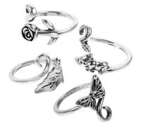 SHINEOFI 4pcs Crochet Tension Rings for Knitting Yarn Guide Finger Holder Open Metal Loop for Even Yarn Tension Lightweight Sewing Craft Accessories Gift for DIY Enthusiasts