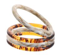 SHINEOFI 4pcs D Shape Purse Handles for Bag Making Resin Round Acrylic Braided Replacement Handles in Amber and Apricot Easy Attachment Handbag Hardware for Crochet Tote Beach Macrame Bags