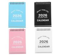 SHINEOFI 4pcs Desktop Calendar: 2026.1-2027.6 Spiral Desktop Planner - Desk Calendar With Sturdy Base For Effective Time Management