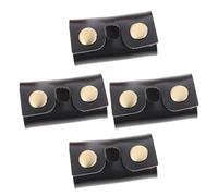 SHINEOFI 4pcs Double Edge Safety Razor Head Protective Sheaths with Synthetic Leather and Iron, Lightweight Precise Fit Protection for Travel and Gym Visits, Black Razor Head Covers