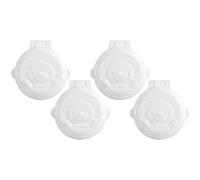 SHINEOFI 4pcs Double Protection Abs Safety Lock Switch Covers for Washing Machine and Car Buttons, White Electrical Button Protective Covers that Stick Firmly, for Safety and Home Appliance