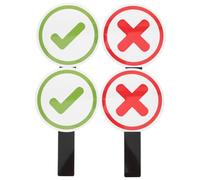 SHINEOFI 4pcs Double Sided Handheld Voting Boards Lightweight Portable Answer Paddles with Clear Yes No Symbols for Classroom Interaction Educational Games and Group Activities