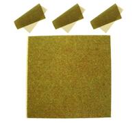 SHINEOFI 4pcs Fake Grass Mat DIY Grass Lawn Khaki Nylon Realistic Restoration Easy to Install Reusable for Landscaping and Modeling