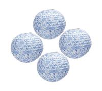 SHINEOFI 4pcs Folding Lanterns Chic Paper Lantern Shades for Hanging Decor Blue and White Porcelain Design Easy to Install Store for Creating Relaxing Atmosphere