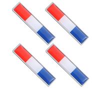 SHINEOFI 4Pcs French Flag Sticker for Car Door and Mailbox Rectangle French Flag Decal 3D Embossed National Car Badge Weather-Resistant Auto Exterior Decoration 2.28 X 0.55 in