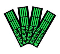 SHINEOFI 4pcs Green Fluorescent Car Window Button Stickers Glow Dashboard Decals Car Lift Start Button Adhesive Night Light