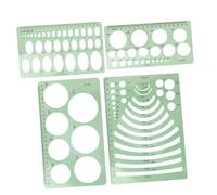 SHINEOFI 4PCS Hollow Geometric Painting Templates Portable Drawing Stencils for Mechanical Engineering Architectural Design School Office Use