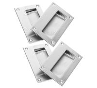 SHINEOFI 4pcs Inch X 3-1/4 Inch Stainless Steel Recessed Door Handle with Rectangular Flush Pull Design Comfortable to Hold Sturdy for Sliding Barn Doors for Residential and Commercial Use