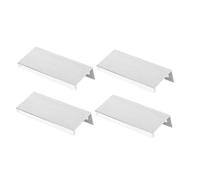 SHINEOFI 4pcs Invisible Modern Aluminum Alloy Handle Simple Kitchen Cabinet Pull Door Knobs with Hole Spacing Clean Concealed Edge Pulls for Cupboards