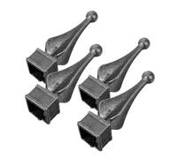 SHINEOFI 4pcs Iron Fence Finials Decorative European Style Fence Post Caps for Garden Lawn Privacy Protection and Enhanced Security Robust Weldable Cast Iron Picket Toppers for Outdoor