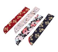 SHINEOFI 4pcs Japanese-style Folding Fan Bag Set with Floral Pattern, Multi-color Handheld Fan Pouch for Portable Storage and Travel Protection