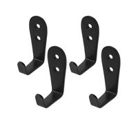 SHINEOFI 4pcs Metal Bunk Bed Ladder Bracket Hooks, Wear-Resistant Black Wall Mount Ladder Hangers with Comfortable Grip for Loft Beds and Garage Use, 3mm Thickness, 6.5x4x2.4cm